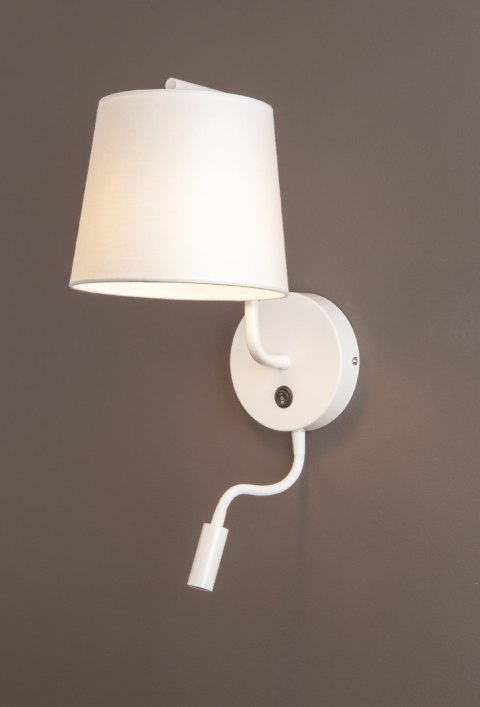 MAXLIGHT W0196 KINKIET CHICAGO LED BIAŁY + BIAŁY ABAŻUR MAXLIGHT W0196 KINKIET CHICAGO LED BIAŁY + BIAŁY ABAŻUR