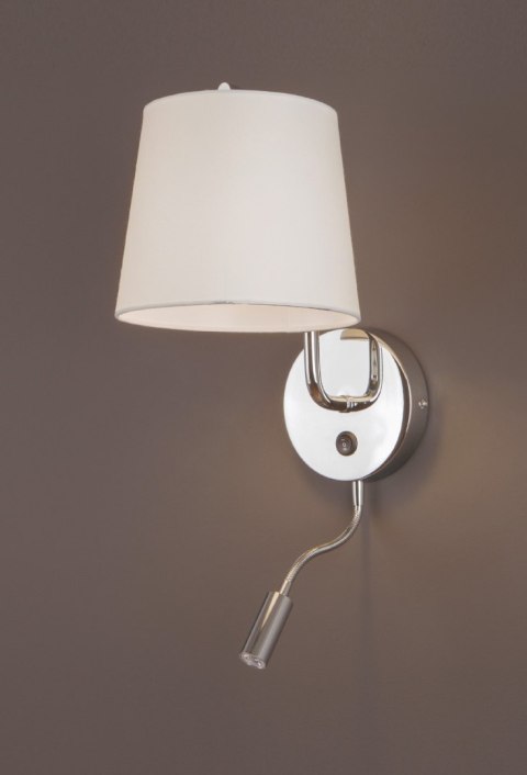 MAXLIGHT W0198 KINKIET CHICAGO LED CHROM+ BIAŁY ABAŻUR MAXLIGHT W0198 KINKIET CHICAGO LED CHROM+ BIAŁY ABAŻUR