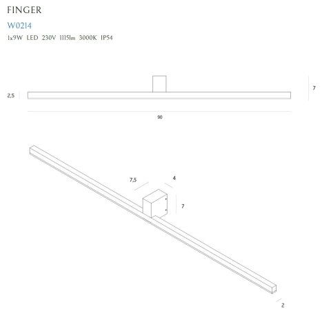 MAXLIGHT W0214 KINKIET FINGER 90 cm BIAŁY IP54 MAXLIGHT W0214 KINKIET FINGER 90 cm BIAŁY IP54