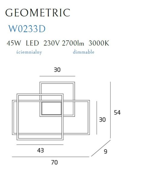MAXLIGHT W0233D KINKIET LED GEOMETRIC CZARNY - NOWY ŚCIEMNIALNY MAXLIGHT W0233D KINKIET LED GEOMETRIC CZARNY - NOWY ŚCIEMNIALNY