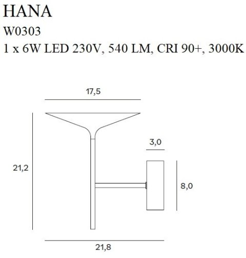 MAXLIGHT W0303 KINKIET HANA CZARNY MAXLIGHT W0303 KINKIET HANA CZARNY