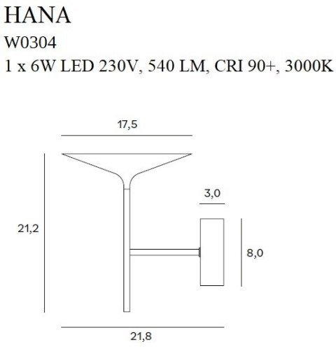 MAXLIGHT W0304 KINKIET HANA ZŁOTY MAXLIGHT W0304 KINKIET HANA ZŁOTY