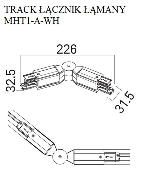 DOBAC MHT1-A-WH TRACK ŁĄCZNIK ŁAMANY biały DOBAC MHT1-A-WH TRACK ŁĄCZNIK ŁAMANY biały