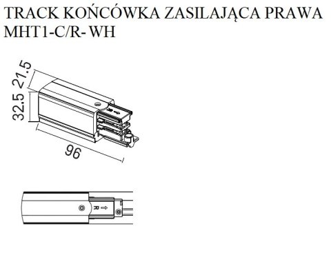 DOBAC MHT1-C/R-WH TRACK KOŃCÓWKA ZASILAJĄCA prawa biała DOBAC MHT1-C/R-WH TRACK KOŃCÓWKA ZASILAJĄCA prawa biała