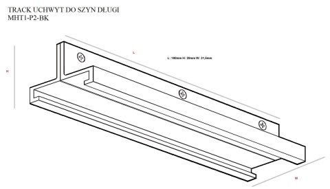 DOBAC MHT1-P2-BK TRACK UCHWYT DO SZYN DŁUGI CZARNY DOBAC MHT1-P2-BK TRACK UCHWYT DO SZYN DŁUGI CZARNY