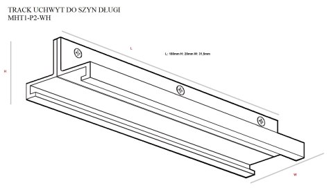 DOBAC MHT1-P2-WH TRACK UCHWYT DO SZYN DŁUGI BIAŁY DOBAC MHT1-P2-WH TRACK UCHWYT DO SZYN DŁUGI BIAŁY