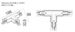 DOBAC MHT1-T/L-BK TRACK ŁĄCZNIK T