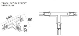 DOBAC MHT1-T/R-BK TRACK ŁĄCZNIK T