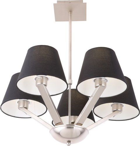 MAXLIGHT 5103/5A BK/NM LAMPA WISZĄCA ORLANDO CZARNA, SATYNA MAXLIGHT 5103/5A BK/NM LAMPA WISZĄCA ORLANDO CZARNA, SATYNA