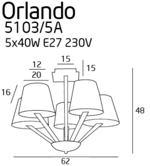 MAXLIGHT 5103/5A BK/NM LAMPA WISZĄCA ORLANDO CZARNA, SATYNA MAXLIGHT 5103/5A BK/NM LAMPA WISZĄCA ORLANDO CZARNA, SATYNA