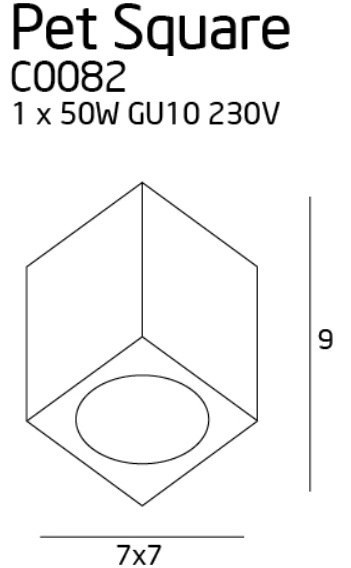 MAXLIGHT C0082 LAMPA SUFITOWA PET SQUARE BIAŁA, GU10 MAXLIGHT C0082 LAMPA SUFITOWA PET SQUARE BIAŁA, GU10