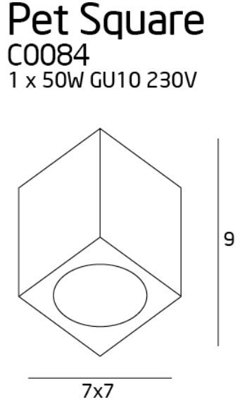 MAXLIGHT C0084 LAMPA SUFITOWA PET SQUARE CHROM, GU10 MAXLIGHT C0084 LAMPA SUFITOWA PET SQUARE CHROM, GU10