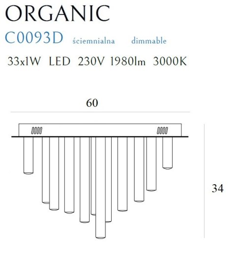 MAXLIGHT C0093D PLAFON ORGANIC 33x1 MIEDŹ ŚCIEMNIALNY MAXLIGHT C0093D PLAFON ORGANIC 33x1 MIEDŹ ŚCIEMNIALNY