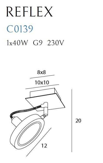 MAXLIGHT C0139 KINKIET/LAMPA SUFITOWA REFLEX BIAŁA, G9 MAXLIGHT C0139 KINKIET/LAMPA SUFITOWA REFLEX BIAŁA, G9