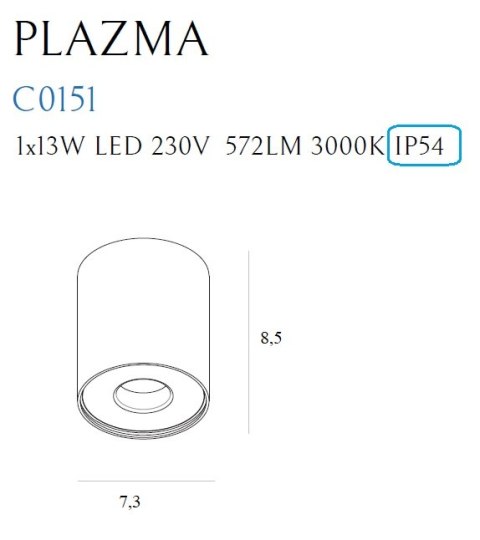 MAXLIGHT C0151 PLAZMA PLAFON CZARNY IP54 MAXLIGHT C0151 PLAZMA PLAFON CZARNY IP54