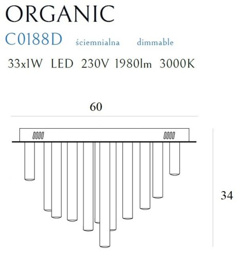 MAXLIGHT C0188D PLAFON ORGANIC 33x1 ZŁOTY ŚCIEMNIALNY MAXLIGHT C0188D PLAFON ORGANIC 33x1 ZŁOTY ŚCIEMNIALNY