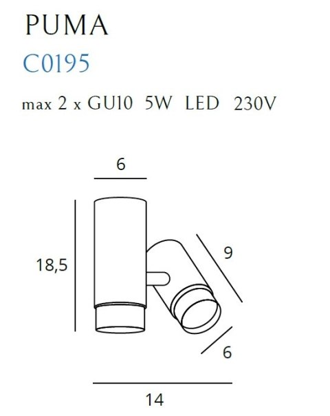 MAXLIGHT C0195 LAMPA SUFITOWA PUMA 1 GU10 MAXLIGHT C0195 LAMPA SUFITOWA PUMA 1 GU10