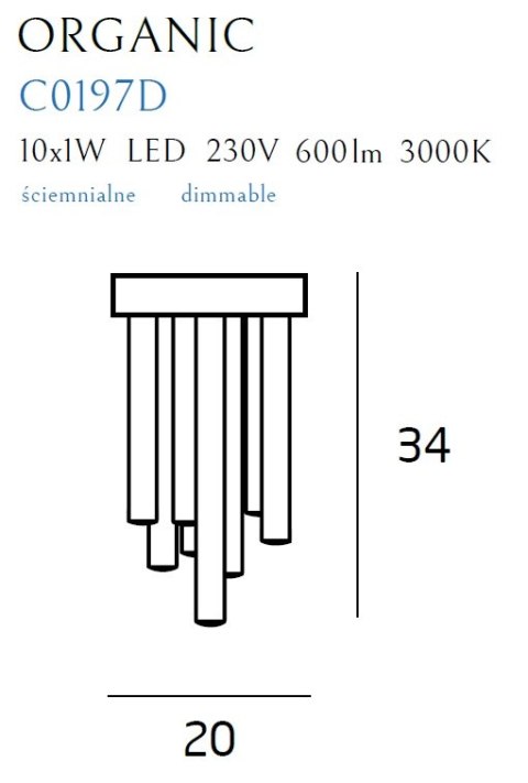 MAXLIGHT C0197D PLAFON ORGANIC ZŁOTY MAŁY ŚCIEMNIALNY MAXLIGHT C0197D PLAFON ORGANIC ZŁOTY MAŁY ŚCIEMNIALNY