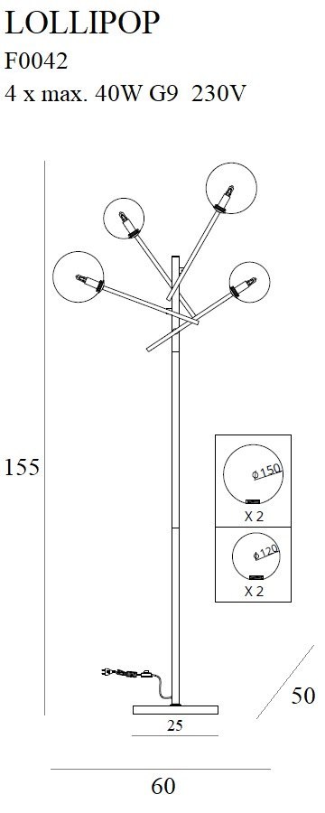 MAXLIGHT F0042 LAMPA PODŁOGOWA LOLLIPOP MAXLIGHT F0042 LAMPA PODŁOGOWA LOLLIPOP