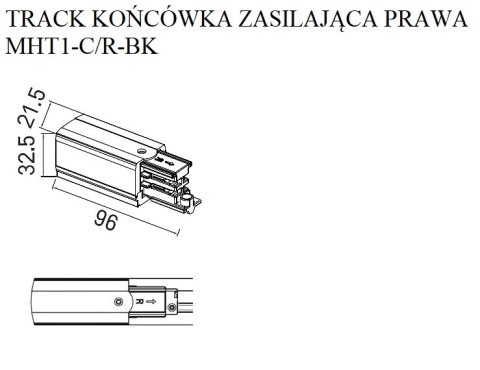 MAXLIGHT MHT1-C/R-BK TRACK KOŃCÓWKA ZASILAJĄCA prawa czarna MAXLIGHT MHT1-C/R-BK TRACK KOŃCÓWKA ZASILAJĄCA prawa czarna