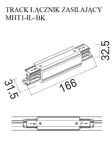 MAXLIGHT MHT1-IL-BK TRACK ŁĄCZNIK PROSTY ZASILAJĄCY CZARNY MAXLIGHT MHT1-IL-BK TRACK ŁĄCZNIK PROSTY ZASILAJĄCY CZARNY