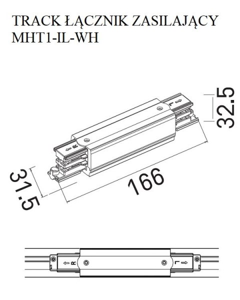 MAXLIGHT MHT1-IL-WH TRACK ŁĄCZNIK PROSTY ZASILAJĄCY BIAŁY MAXLIGHT MHT1-IL-WH TRACK ŁĄCZNIK PROSTY ZASILAJĄCY BIAŁY