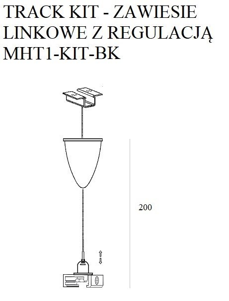 MAXLIGHT MHT1-KIT-BK TRACK KIT ZAWIESZENIE LINKOWE Z REGULACJĄ 2,0 m czarne MAXLIGHT MHT1-KIT-BK TRACK KIT ZAWIESZENIE LINKOWE Z REGULACJĄ 2,0 m czarne