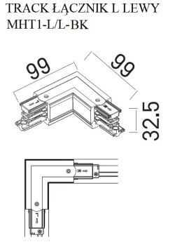 MAXLIGHT MHT1-L/L-BK TRACK ŁĄCZNIK L