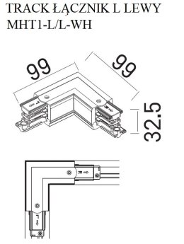 MAXLIGHT MHT1-L/L-WH TRACK ŁĄCZNIK L