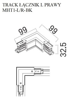 MAXLIGHT MHT1-L/R-BK TRACK ŁĄCZNIK L