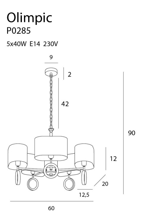 MAXLIGHT P0285 LAMPA WISZĄCA OLIMPIC MAXLIGHT P0285 LAMPA WISZĄCA OLIMPIC