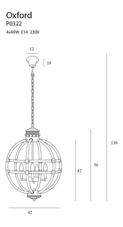 MAXLIGHT P0322 LAMPA WISZĄCA OXFORD MAXLIGHT P0322 LAMPA WISZĄCA OXFORD