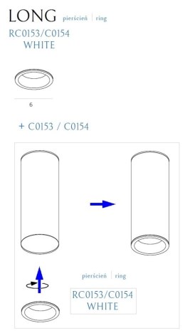 MAXLIGHT RC0153/C0154 WHITE PIERŚCIEŃ OZDOBNY BIAŁY do LONG