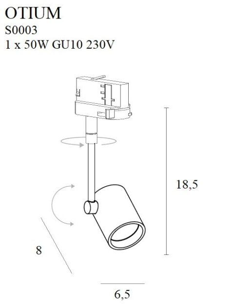 MAXLIGHT S0003 LAMPA SZYNOWA OTIUM MAX GU10 CZARNA MAXLIGHT S0003 LAMPA SZYNOWA OTIUM MAX GU10 CZARNA