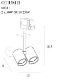 MAXLIGHT S0011 LAMPA SZYNOWA OTIUM II MAX GU10 CZARNA