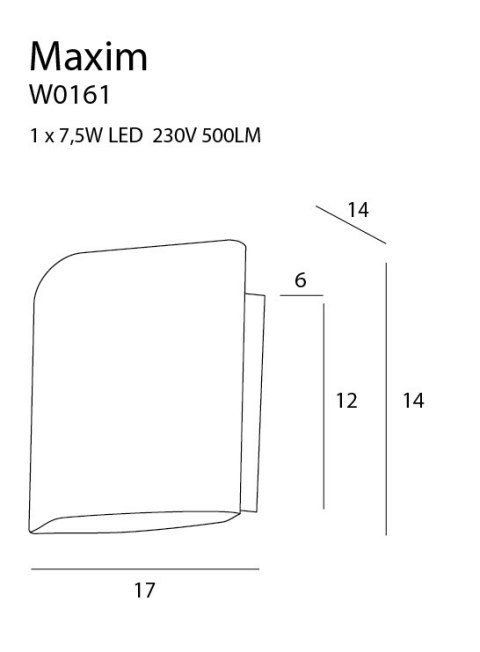 MAXLIGHT W0161 KINKIET MAXIM MAXLIGHT W0161 KINKIET MAXIM