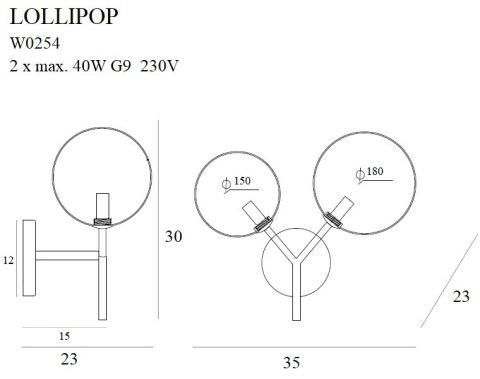 MAXLIGHT W0254 KINKIET LOLLIPOP MAXLIGHT W0254 KINKIET LOLLIPOP
