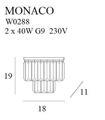 MAXLIGHT W0288 KINKIET MONACO ZŁOTY MAXLIGHT W0288 KINKIET MONACO ZŁOTY