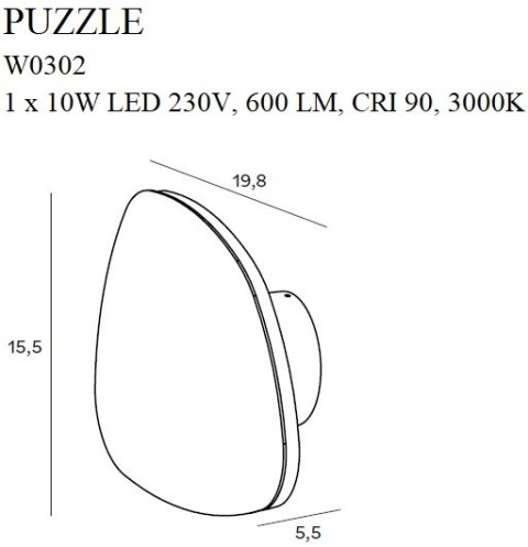 MAXLIGHT W0302 KINKIET PUZZLE M CZARNY MAXLIGHT W0302 KINKIET PUZZLE M CZARNY
