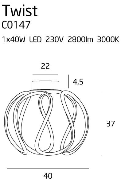 MAXLIGHT C0147 PLAFON TWIST MAXLIGHT C0147 PLAFON TWIST