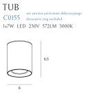 MAXLIGHT C0155 LAMPA SUFITOWA TUB OKRĄGŁY BIAŁY+ PIERŚCIEŃ OZDOBNY BIAŁY RC