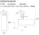 MAXLIGHT C0209 LAMPA SUFITOWA SHINEMAKER BIAŁA- ŚCIEMNIALNA
