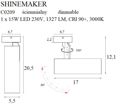 MAXLIGHT C0209 LAMPA SUFITOWA SHINEMAKER BIAŁA- ŚCIEMNIALNA MAXLIGHT C0209 LAMPA SUFITOWA SHINEMAKER BIAŁA- ŚCIEMNIALNA