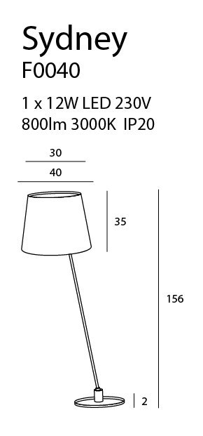 MAXLIGHT F0040 LAMPA PODŁOGOWA SYDNEY MAXLIGHT F0040 LAMPA PODŁOGOWA SYDNEY