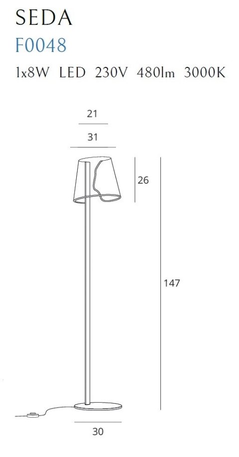 MAXLIGHT F0048 LAMPA PODŁOGOWA SEDA MAXLIGHT F0048 LAMPA PODŁOGOWA SEDA