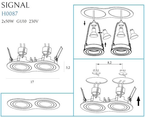 MAXLIGHT H0087 OPRAWA PODTYNKOWA SIGNAL II CZARNA MAXLIGHT H0087 OPRAWA PODTYNKOWA SIGNAL II CZARNA