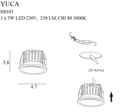 MAXLIGHT H0103 OPRAWA WPUSTOWA MAX YUCA FIXED BLACK 3W MAXLIGHT H0103 OPRAWA WPUSTOWA MAX YUCA FIXED BLACK 3W