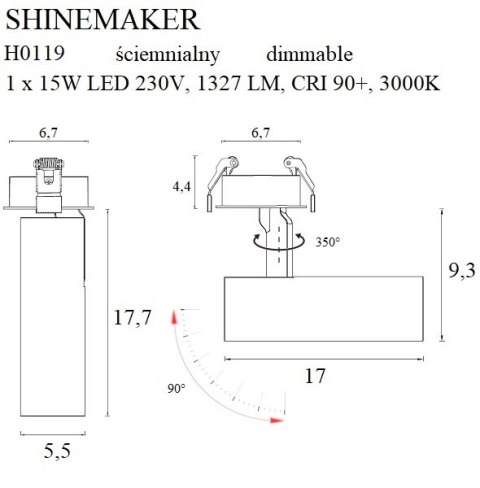 MAXLIGHT H0119 LAMPA WPUSZCZANA SHINEMAKER BIAŁA- ŚCIEMNIALNA MAXLIGHT H0119 LAMPA WPUSZCZANA SHINEMAKER BIAŁA- ŚCIEMNIALNA
