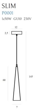MAXLIGHT P0001 LAMPA WISZĄCA SLIM BIAŁA 60