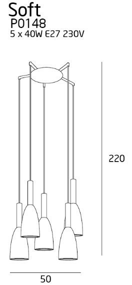 MAXLIGHT P0148 LAMPA WISZĄCA SOFT 5 CZARNA MAXLIGHT P0148 LAMPA WISZĄCA SOFT 5 CZARNA